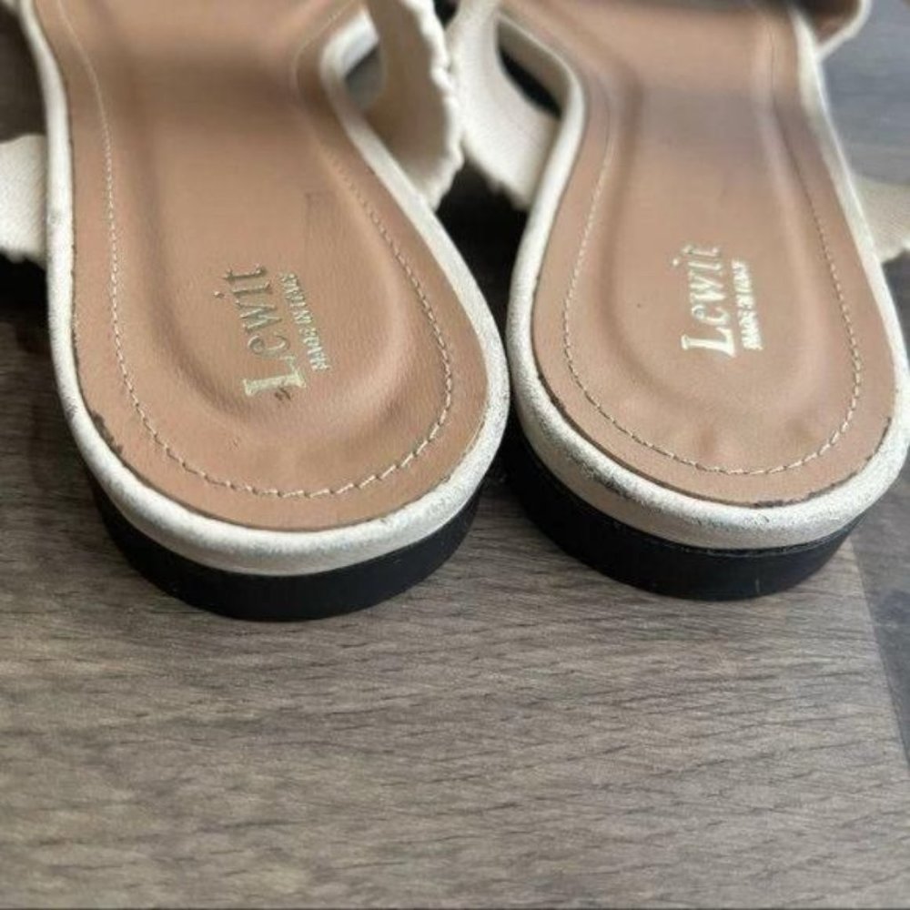 Lewit Made in Italy Cream Leather Sandals Sz 38.5 - Picture 5 of 11